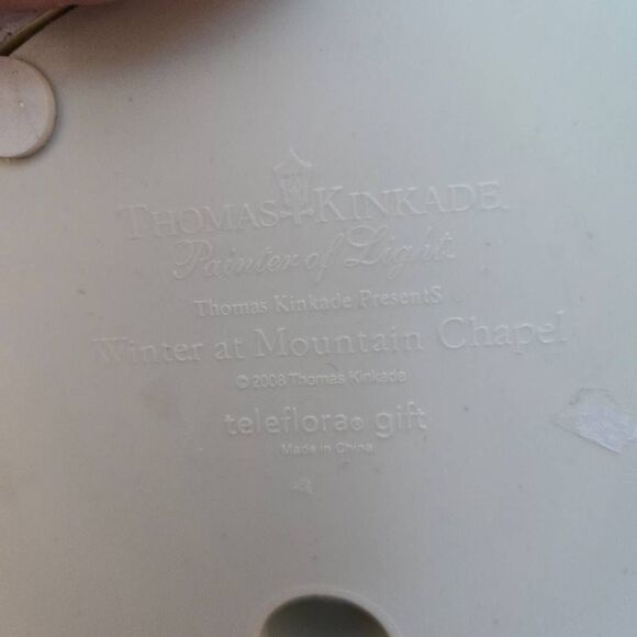 Thomas Kinkade 2008  "Winter At Mountain Chapel" Teleflora Village Lighted Works - Picture 9 of 14